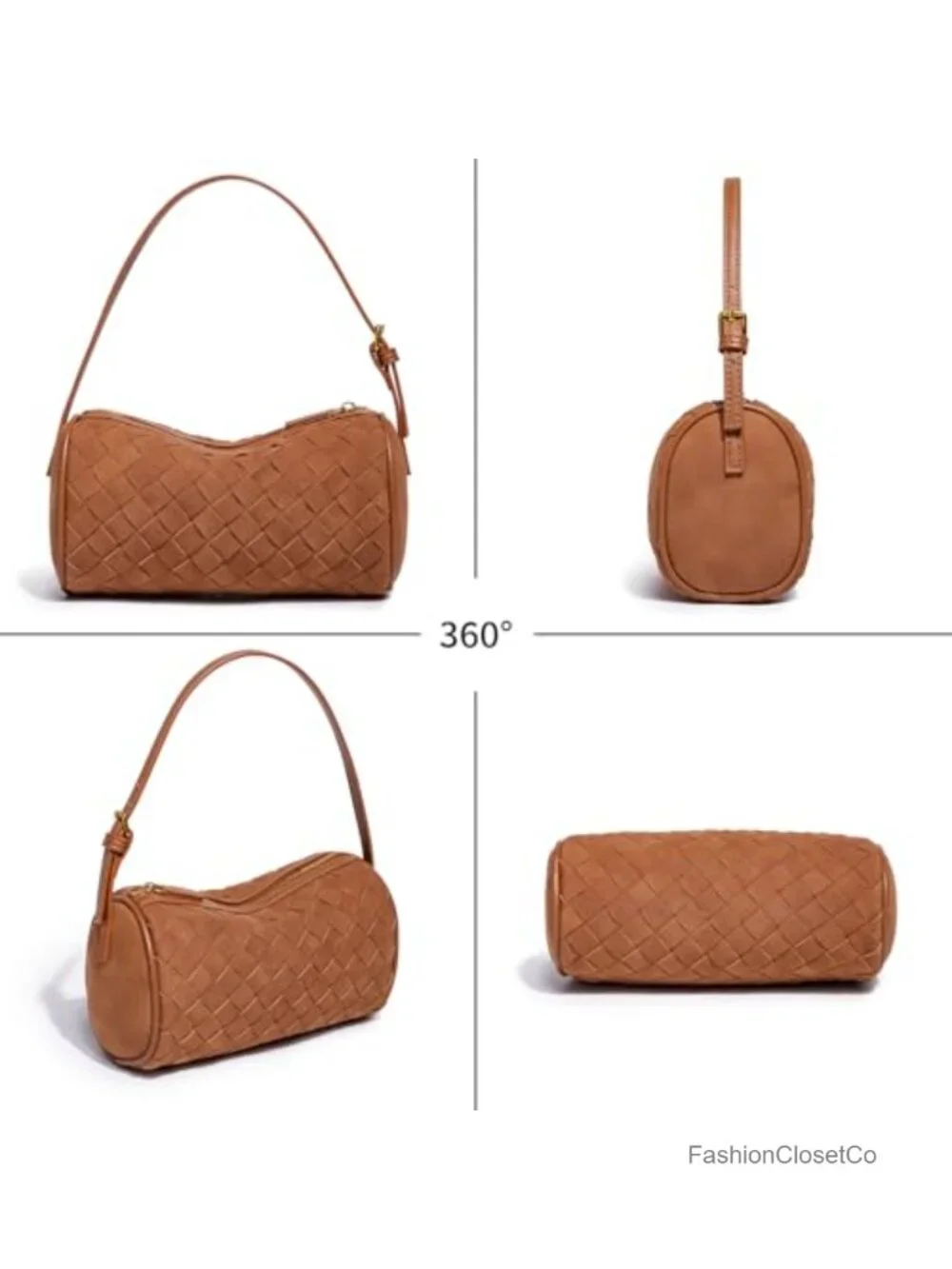 Faux Leather Suede Woven Hobo Crossbody Bag Small Mini Purse